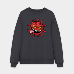 Мужской свитшот oversize без начеса хлопок Забавный вирус