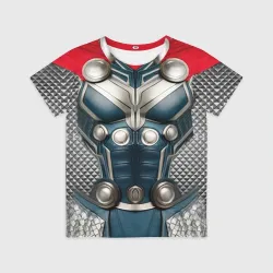 Детская футболка 3D Костюм Тора Бога грома