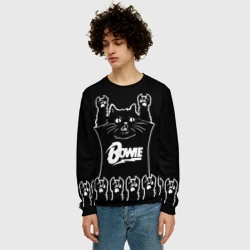 Мужской свитшот 3D David Bowie: cat rock - фото 2