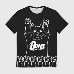 Мужская футболка 3D David Bowie: cat rock
