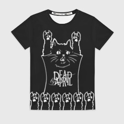 Женская футболка 3D Dead by April: cat rock