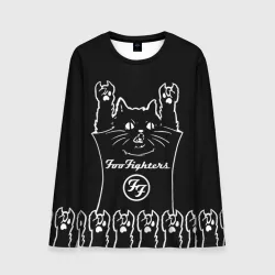 Мужской лонгслив 3D Foo Fighters: cat rock