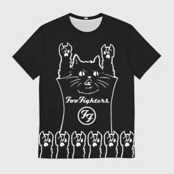 Мужская футболка 3D Foo Fighters: cat rock