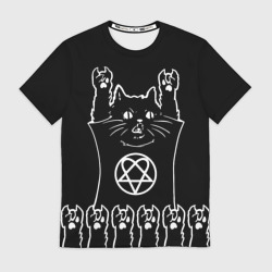 Мужская футболка 3D HIM: cat rock