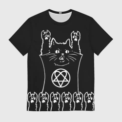 Мужская футболка 3D HIM: cat rock