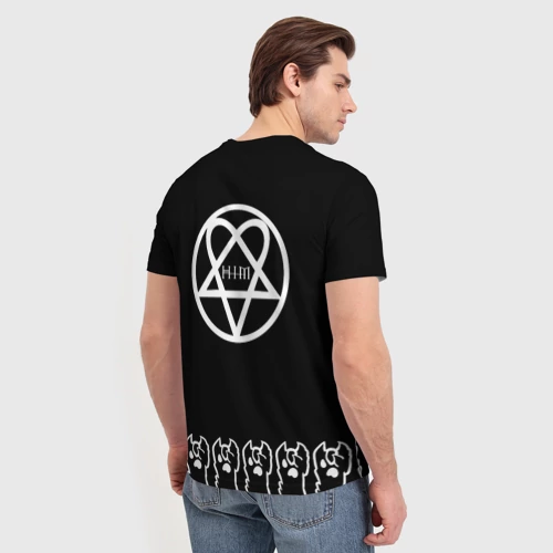 Мужская футболка 3D HIM: cat rock - фото 4