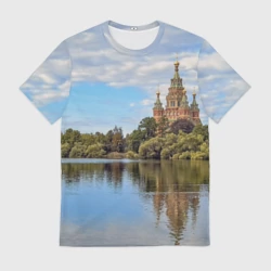 Мужская футболка 3D Собор святых апостолов Петра и Павла в Петергофе