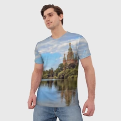 Мужская футболка 3D Собор святых апостолов Петра и Павла в Петергофе - фото 2