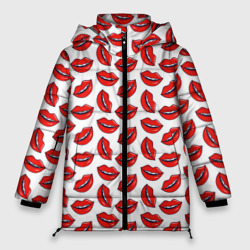 Женская зимняя куртка Oversize Паттерн с женскими губами