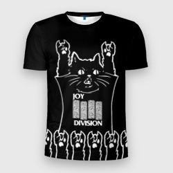 Мужская футболка 3D Slim Joy Division: cat rock