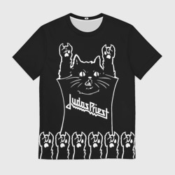 Мужская футболка 3D Judas Priest: cat rock