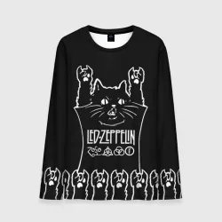Мужской лонгслив 3D Led Zeppelin: cat rock