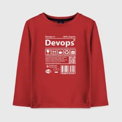 Детский лонгслив хлопок Я devops