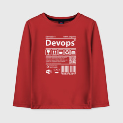 Детский лонгслив хлопок Я devops