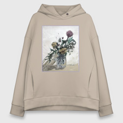 Женское худи Oversize хлопок Цветы Хёнджина