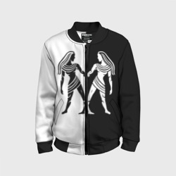 Детский бомбер 3D Близнецы чёрно-белое