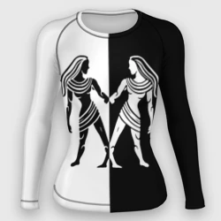 Женский рашгард 3D Близнецы чёрно-белое