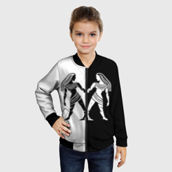Детский бомбер 3D Близнецы чёрно-белое - фото 2