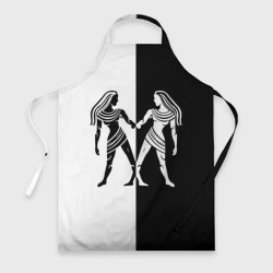 Фартук 3D Близнецы чёрно-белое