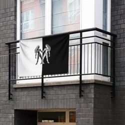 Флаг-баннер Близнецы чёрно-белое - фото 2