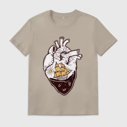 Мужская футболка хлопок Сердце корабля