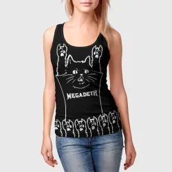 Женская майка 3D Megadeth: cat rock - фото 2