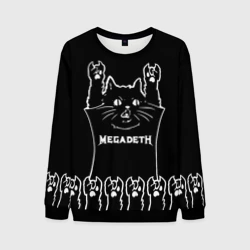 Мужской свитшот 3D Megadeth: cat rock
