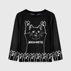 Детский лонгслив 3D Megadeth: cat rock
