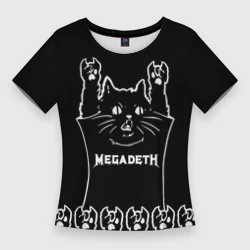 Женская футболка 3D Slim Megadeth: cat rock