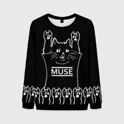 Мужской свитшот 3D Muse: cat rock