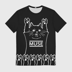 Мужская футболка 3D Muse: cat rock