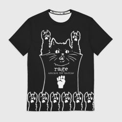 Мужская футболка 3D Rage Against the Machine: cat rock
