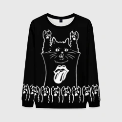 Мужской свитшот 3D Rolling Stones: cat rock