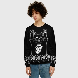 Мужской свитшот 3D Rolling Stones: cat rock - фото 2
