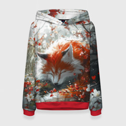Женская толстовка 3D Милая лисичка в лесу