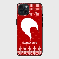 Чехол силиконовый для Apple iPhone 15 матовый Новогодний Date A Live с оленями