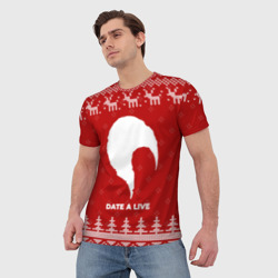 Мужская футболка 3D Новогодний Date A Live с оленями - фото 2
