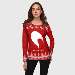 Женский лонгслив 3D Новогодний Date A Live с оленями - фото 2