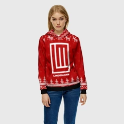 Женская толстовка 3D Новогодний Lindemann с оленями - фото 2