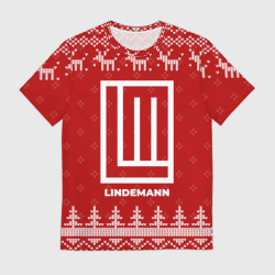 Мужская футболка 3D Новогодний Lindemann с оленями