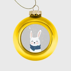 Ёлочный шар стеклянный/пластиковый Милый снежный кролик