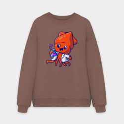 Мужской свитшот oversize без начеса хлопок Химик осьминог
