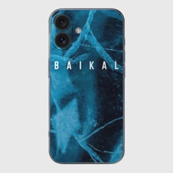 Чехол для iPhone 16 силиконовый с защитой камеры Лёд Байкала