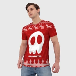 Мужская футболка 3D Новогодний Babymetal с оленями - фото 2
