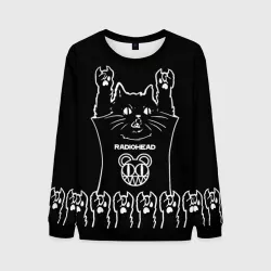 Мужской свитшот 3D Radiohead: cat rock