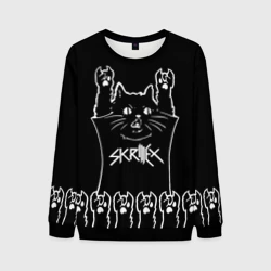 Мужской свитшот 3D Skrillex: cat rock