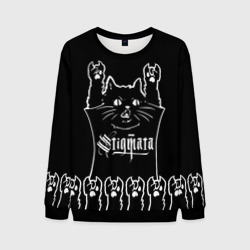 Мужской свитшот 3D Stigmata: cat rock