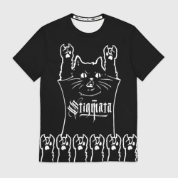 Мужская футболка 3D Stigmata: cat rock