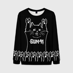 Мужской свитшот 3D Sum41: cat rock