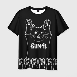 Мужская футболка 3D Sum41: cat rock